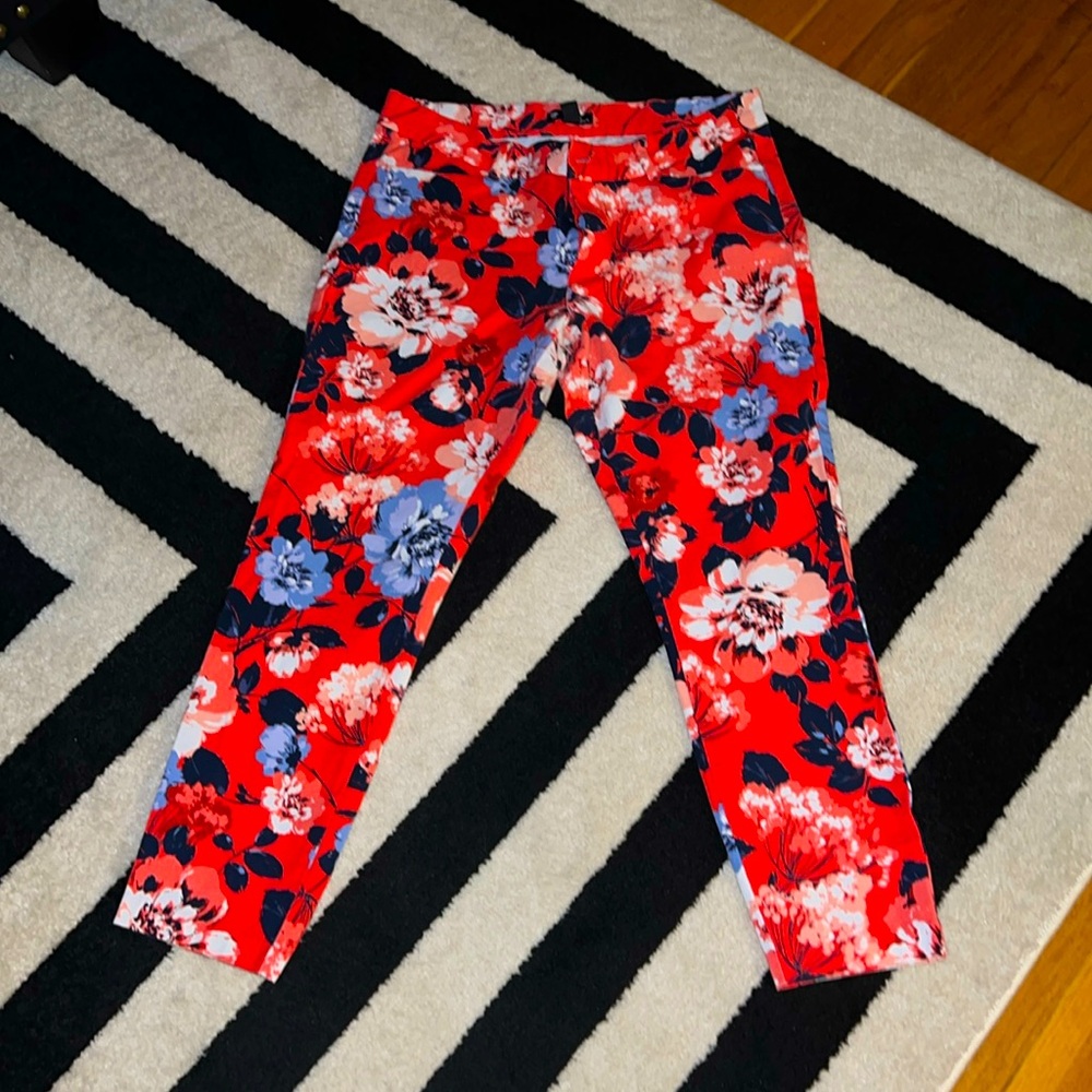 Floral Cropped Skinny Pants
